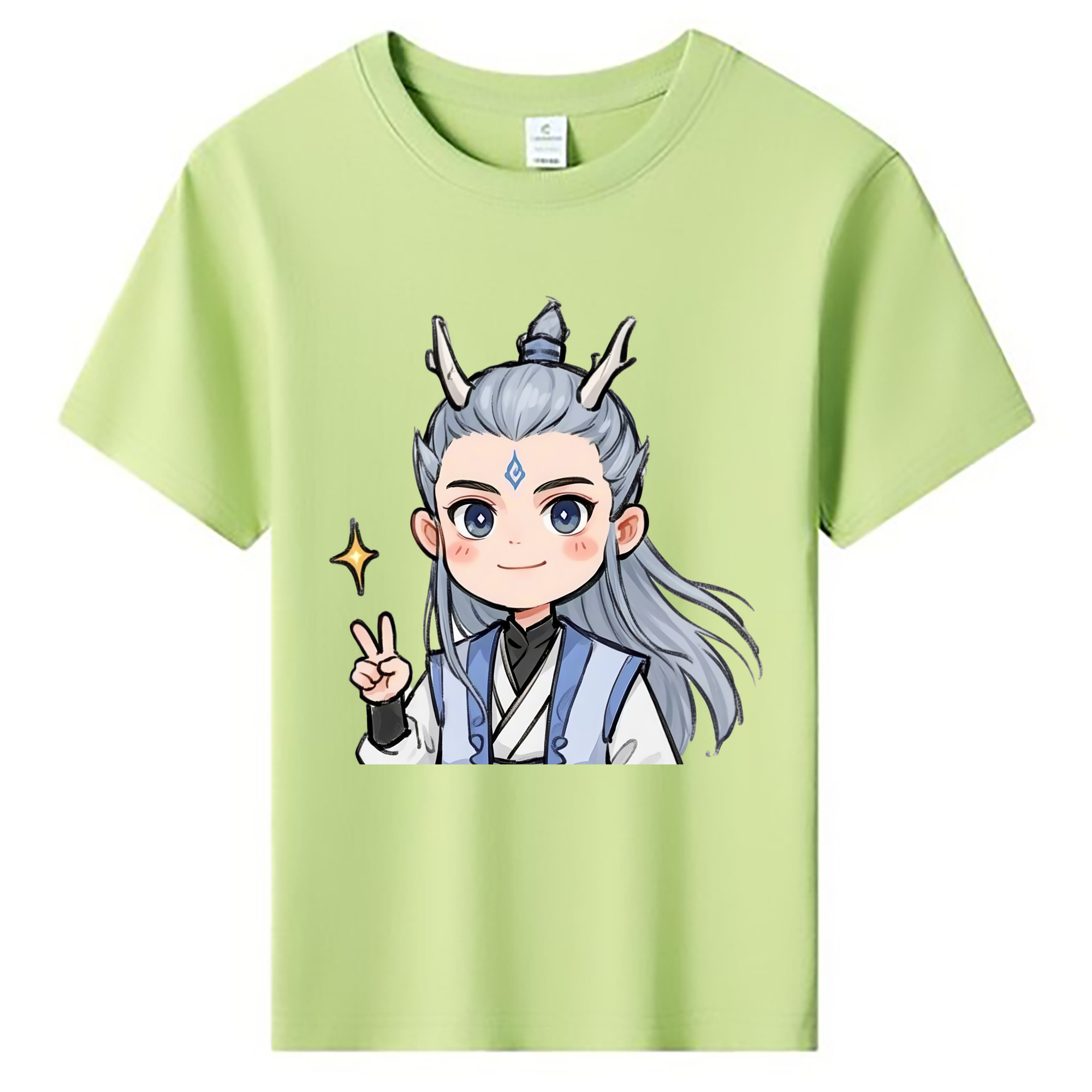 （画像用） Ne Zha 2 ナタ 魔童の大暴れ 綿100％キッズTシャツ（フロントプリント）